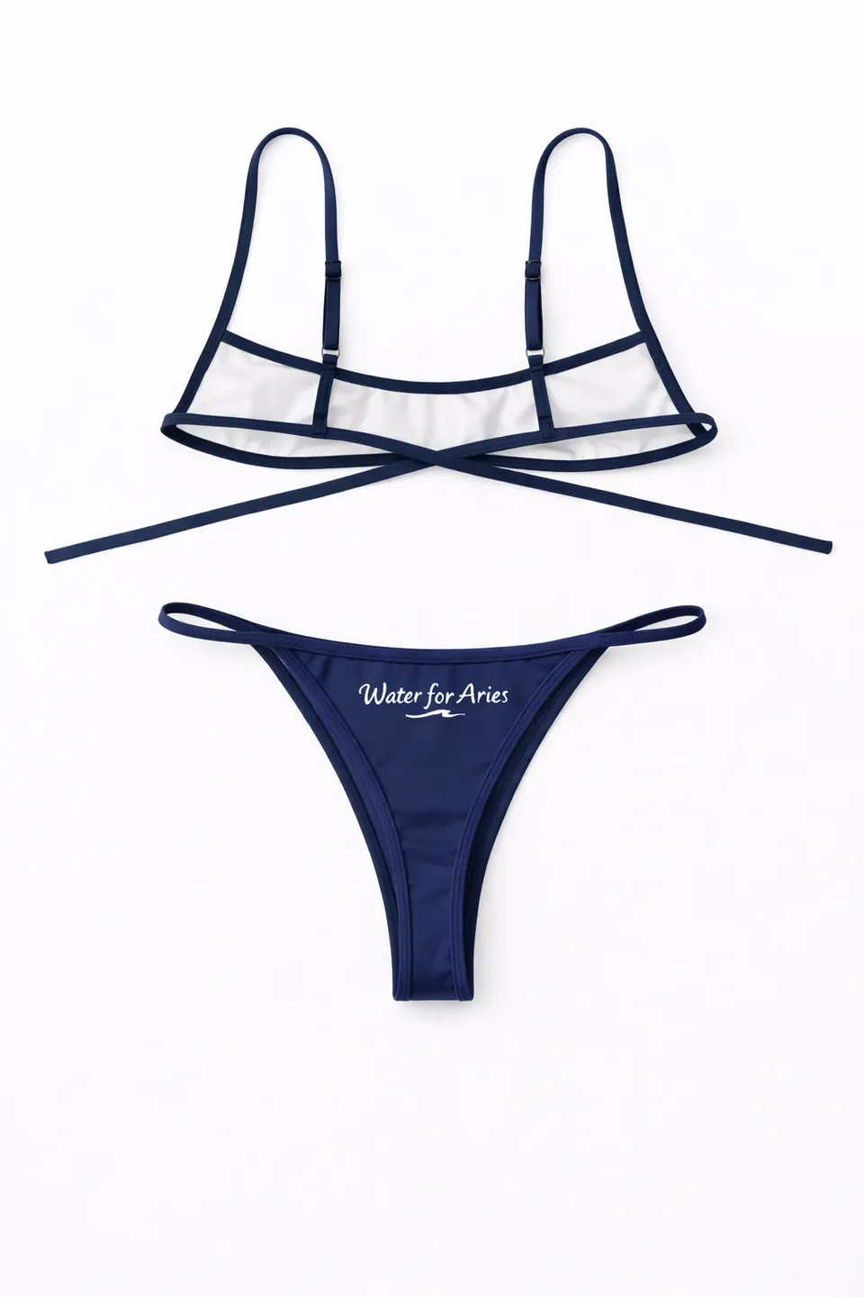 Navy blue bikini bottom with 'Golden Rose' branding on white background.